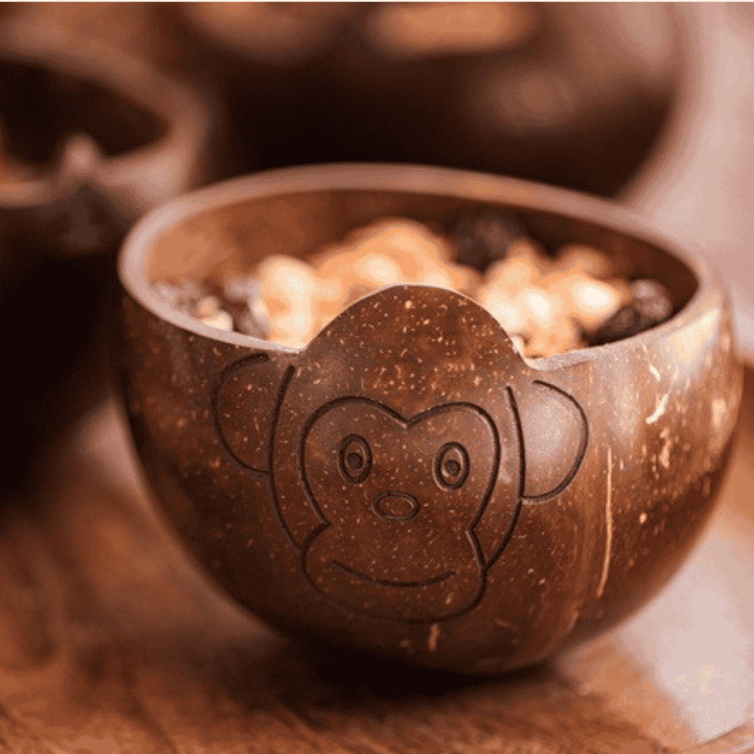 400-500 ml Coconut Shell Monkey Bowl