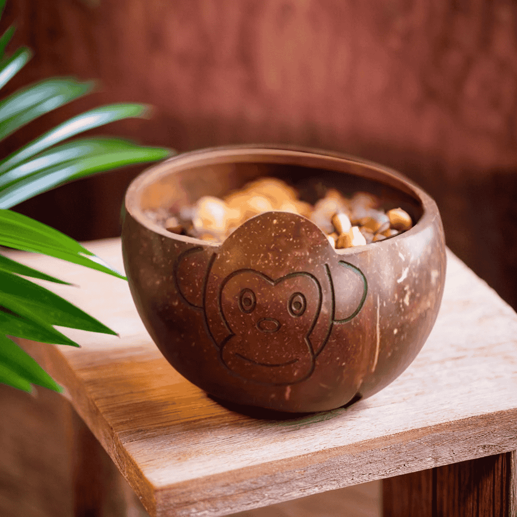 400-500 ml Coconut Shell Monkey Bowl
